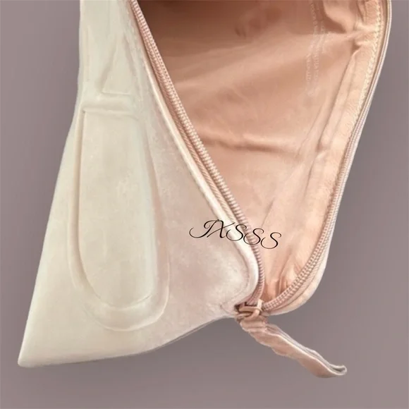 Beige-Light Pink (Velour) Valentino Beauty Large Laptop Bag-Sleeve - Picture 9 of 11